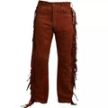 Men’s Brown Suede Leather Trousers-0