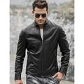 Men’s Leather Biker Jacket-0