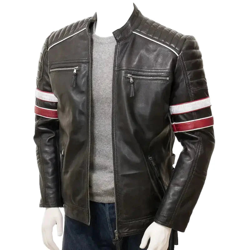 Men’s Classic Racing Leather Jacket-0