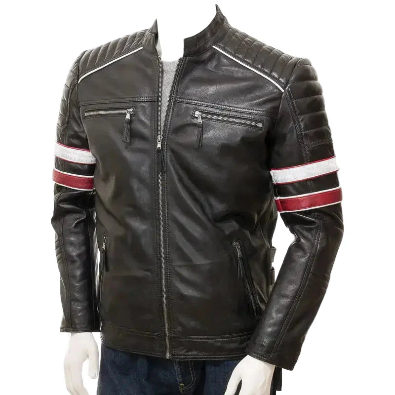 Men’s Classic Racing Leather Jacket-2