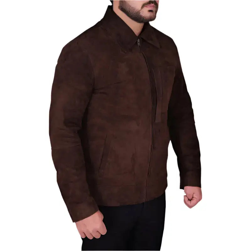 Men’s Dark Brown Suede Jacket-2