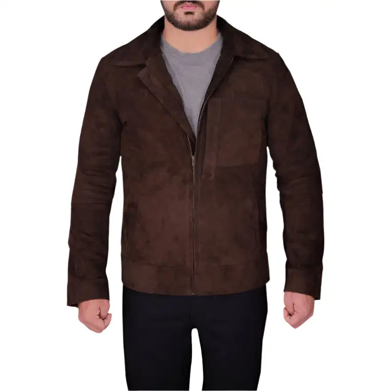 Men’s Dark Brown Suede Jacket-4