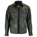 Men’s Distressed Lambskin Leather Shirt-0