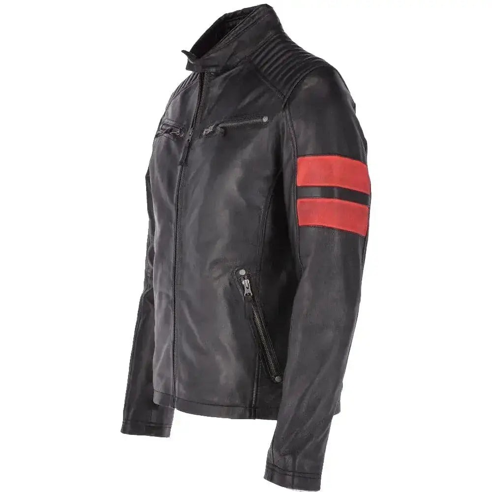 Men’s Black Leather Biker Jacket-1