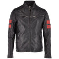 Men’s Black Leather Biker Jacket-0