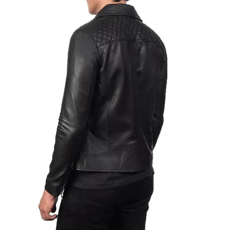 Men’s Black Leather Biker Jacket-1