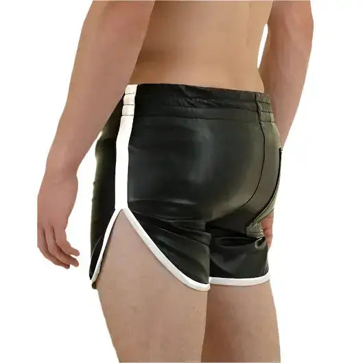 Men’s Genuine Leather Gym and Beach Shorts-3