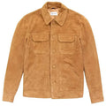 Mens Genuine Suede Leather Trucker Jacket-0