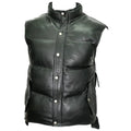 Men’s Black Leather Gilet Waistcoat Leather Vest-0
