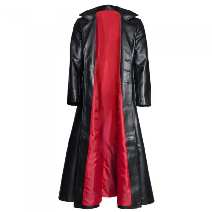 Men's Gothic Steampunk PVC Leather Coat-2