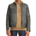 Men’s Green Motorbike Leather Jacket-0