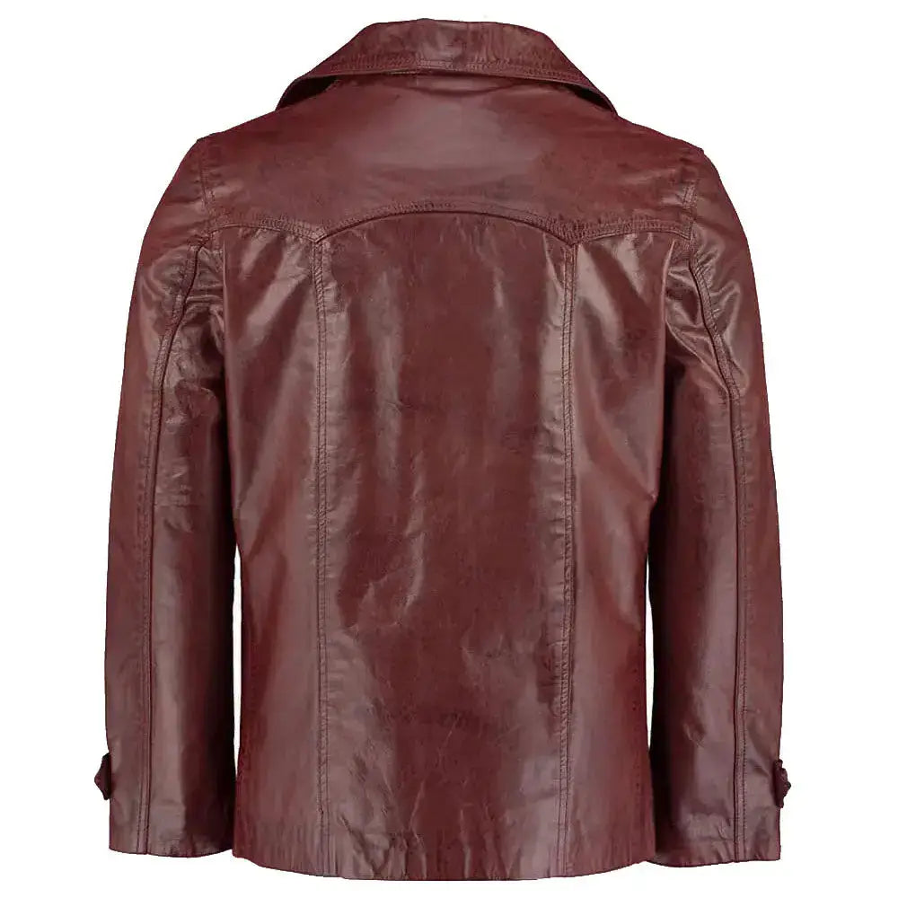 Men's Heist Red Wine Vintage Leather Jacket-1