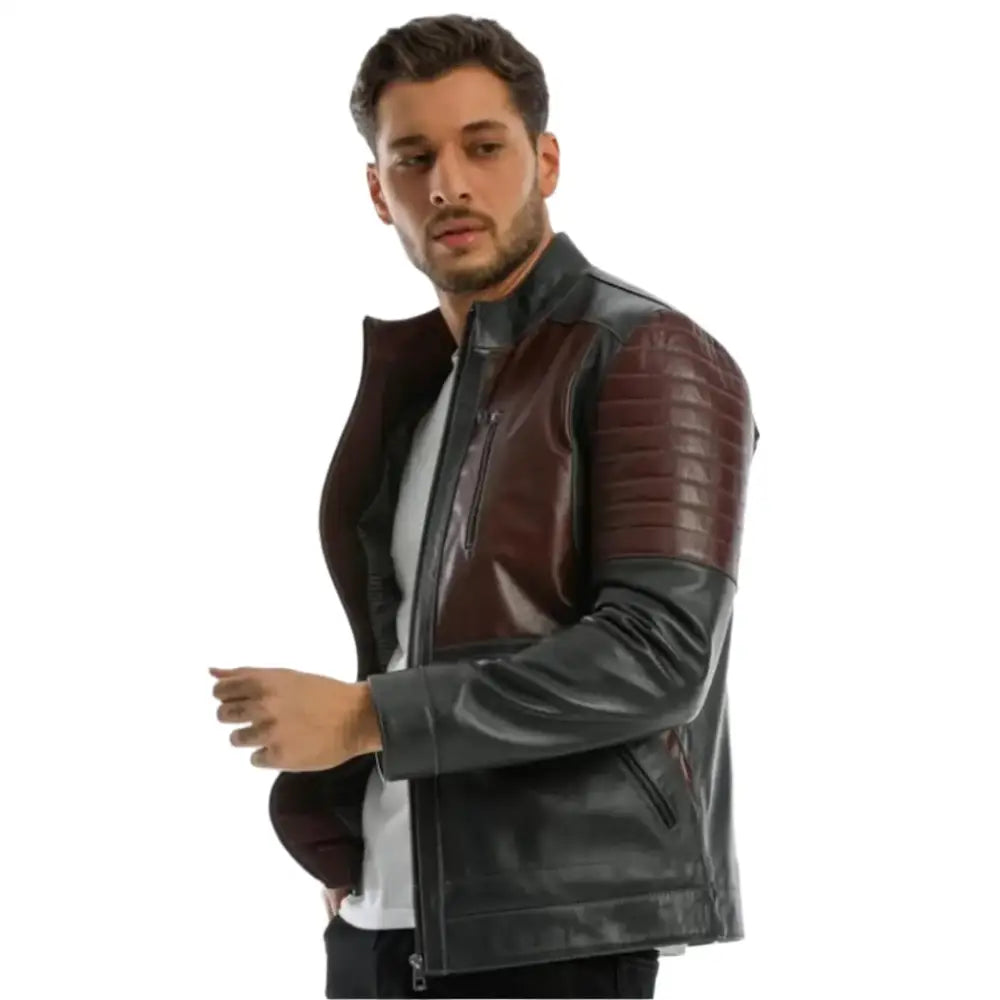 Men’s Lamb Leather Winter Biker Jacket-2