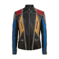 Men’s Multi-Color Leather Fashion Jacket-0