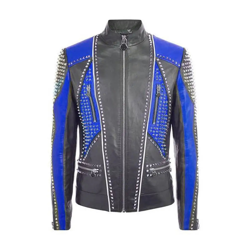 Men’s Multi-Color Leather Fashion Jacket-3