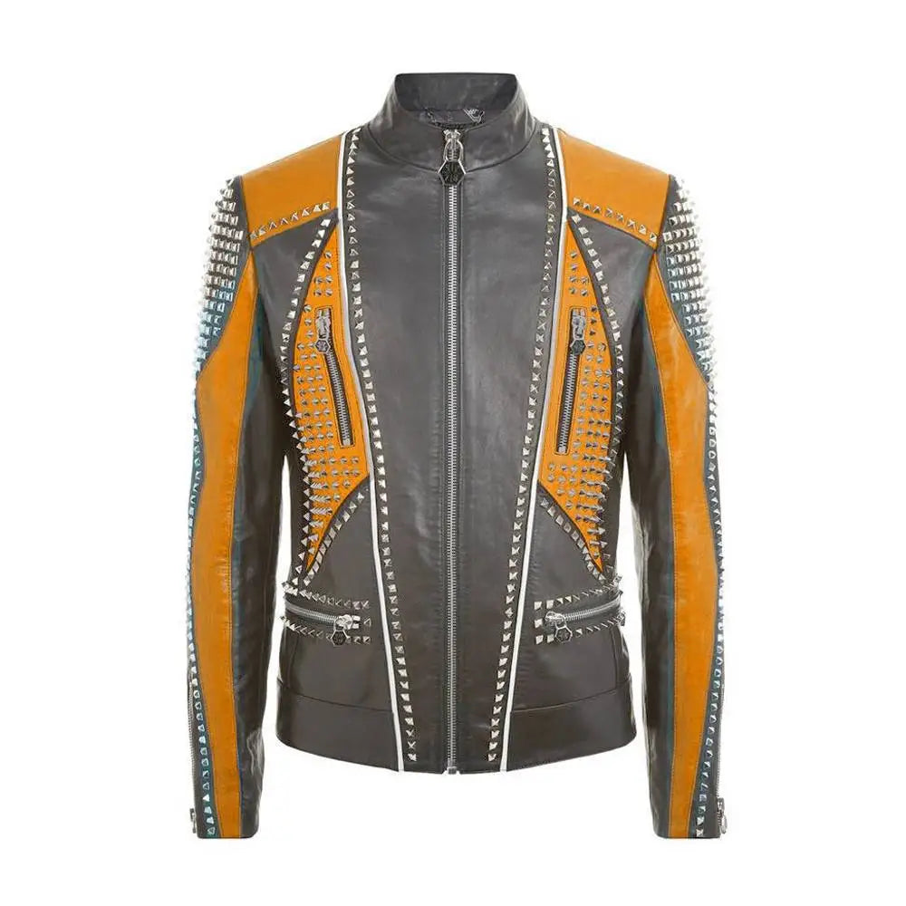 Men’s Multi-Color Leather Fashion Jacket-2