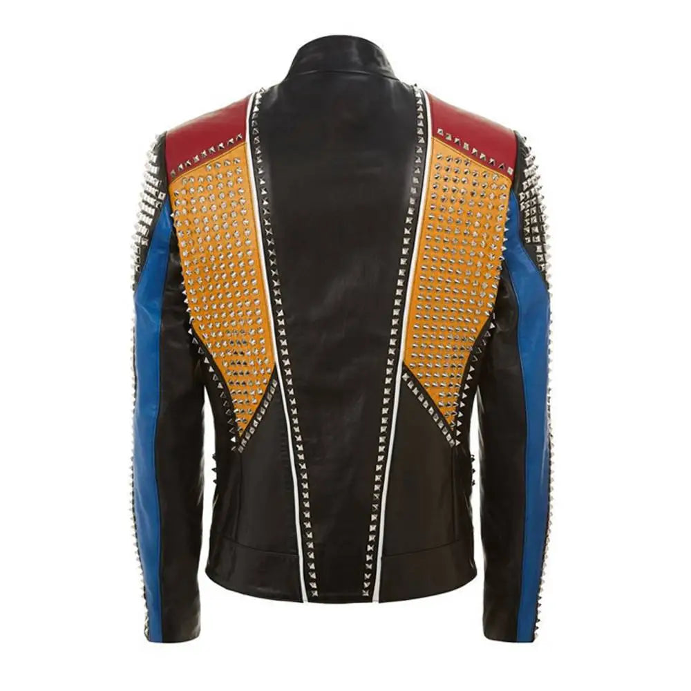 Men’s Multi-Color Leather Fashion Jacket-1