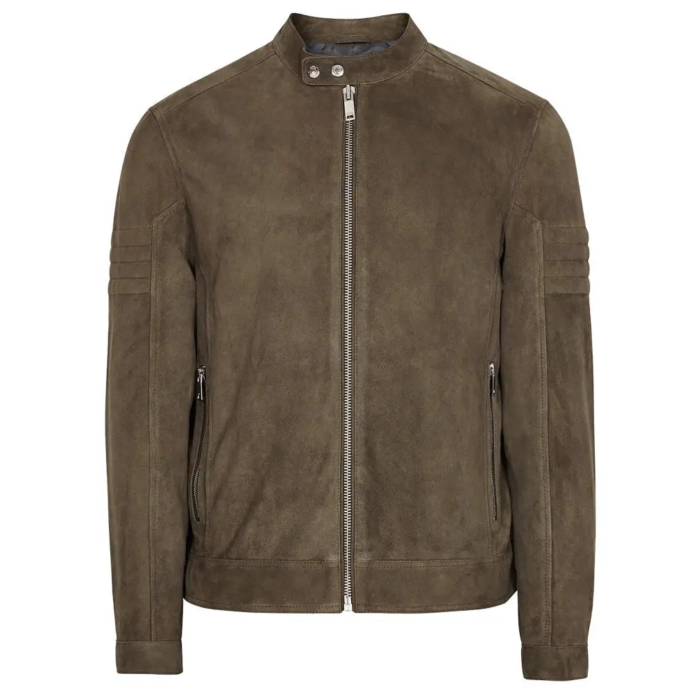 Men’s Suede Motorcycle Rider Jacket-0