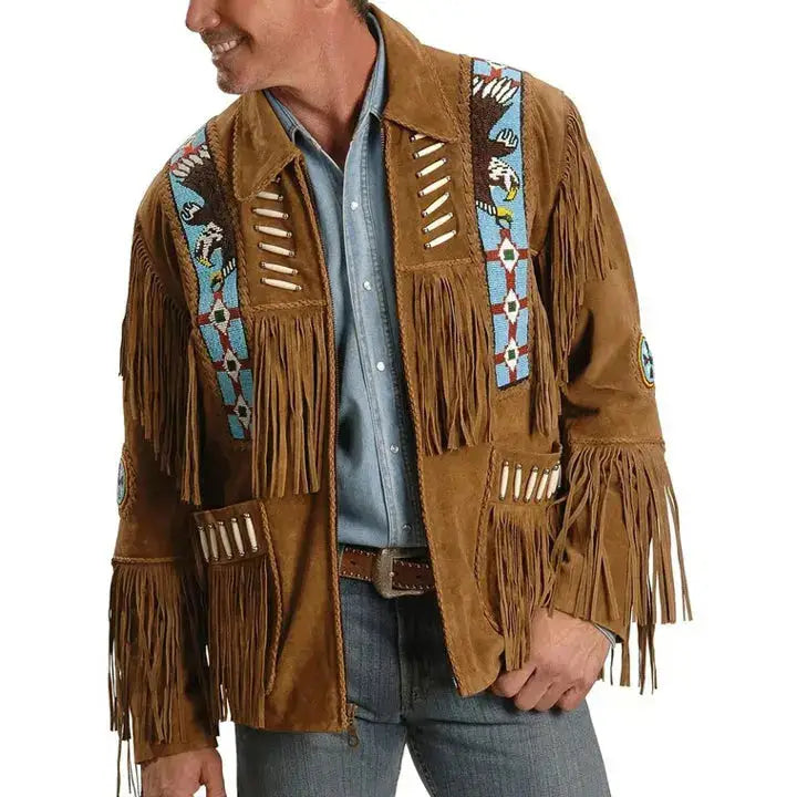 Men’s Suede Western Leather Jacket-0