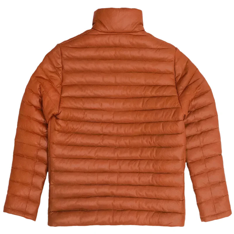 Men’s Quilted Leather Puffer Jacket-2