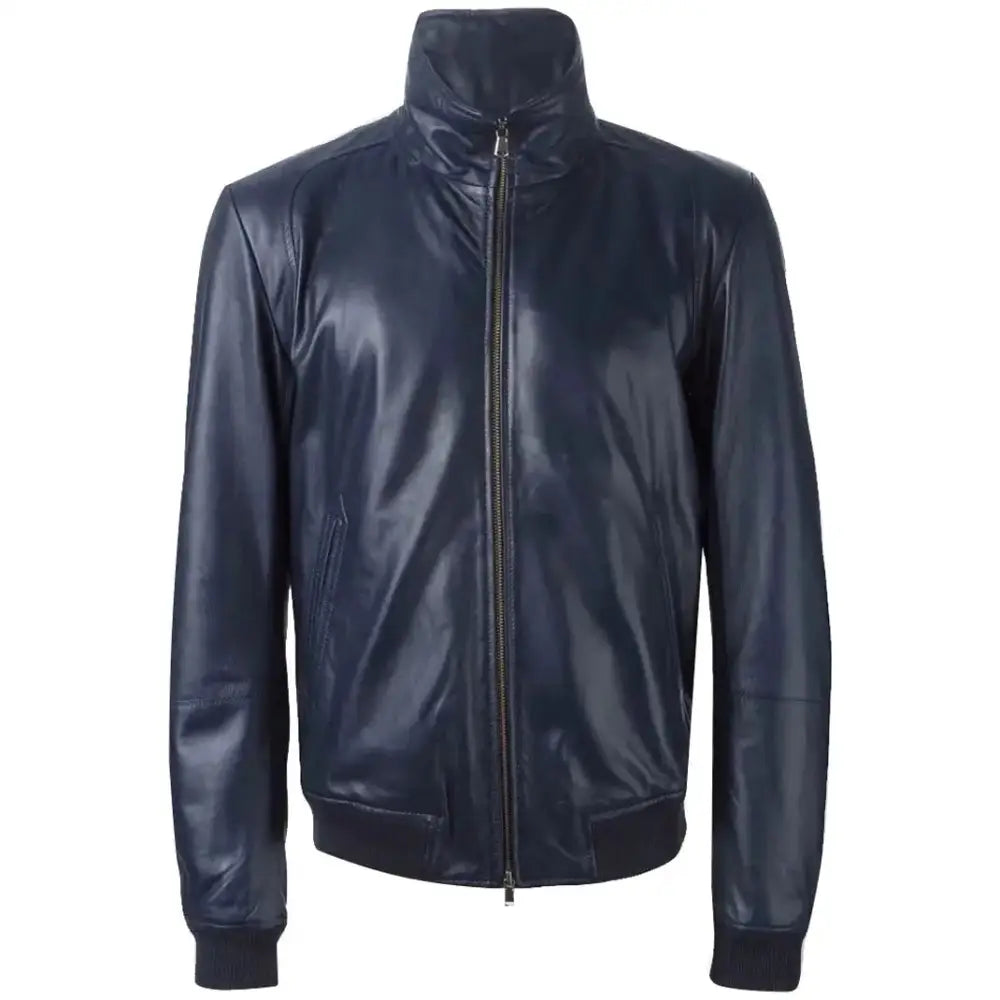 Mens New Original Leather Bomber Jacket-0
