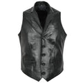 Men’s Black Leather Party Vest-0