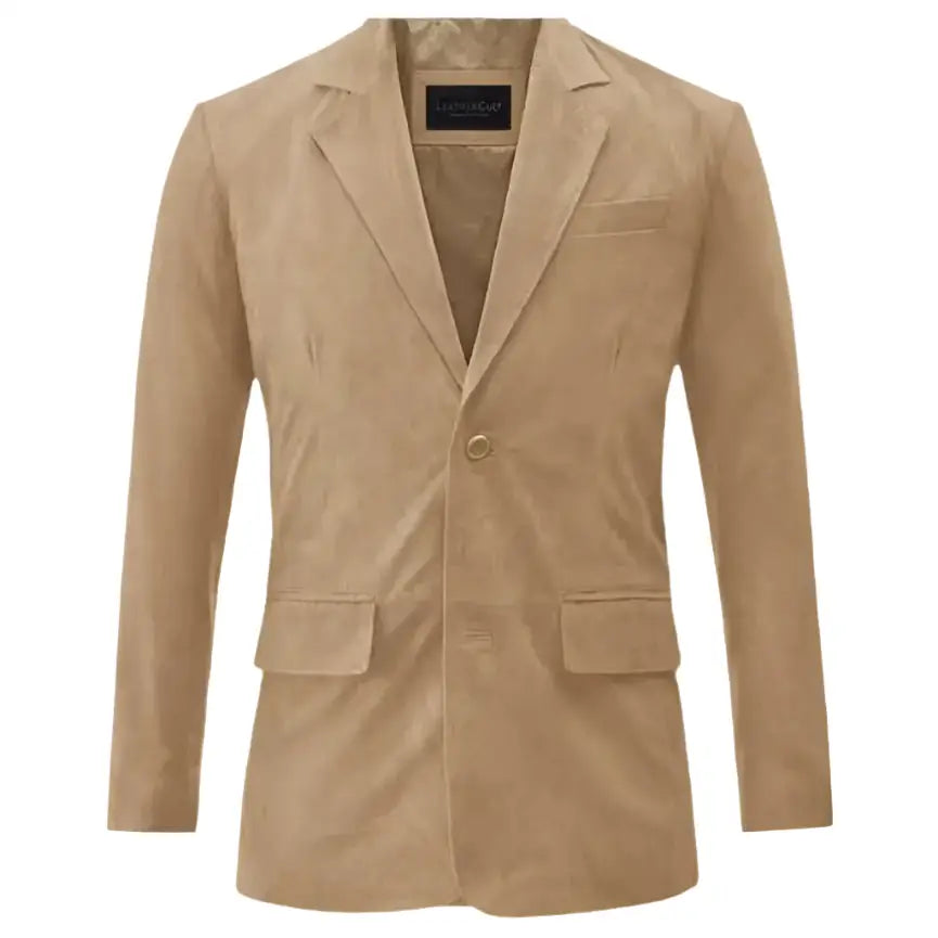 Men’s Suede Leather Blazer Coat-3