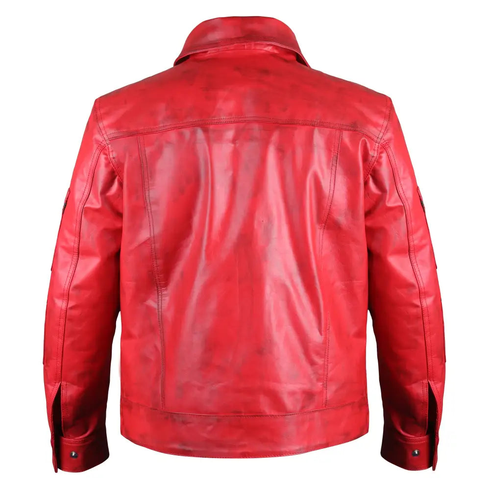 Men’s Red Leather Winter Jacket-1