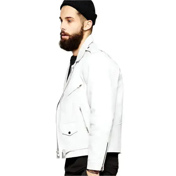 Men’s Slim Fit Leather Biker Jacket-1