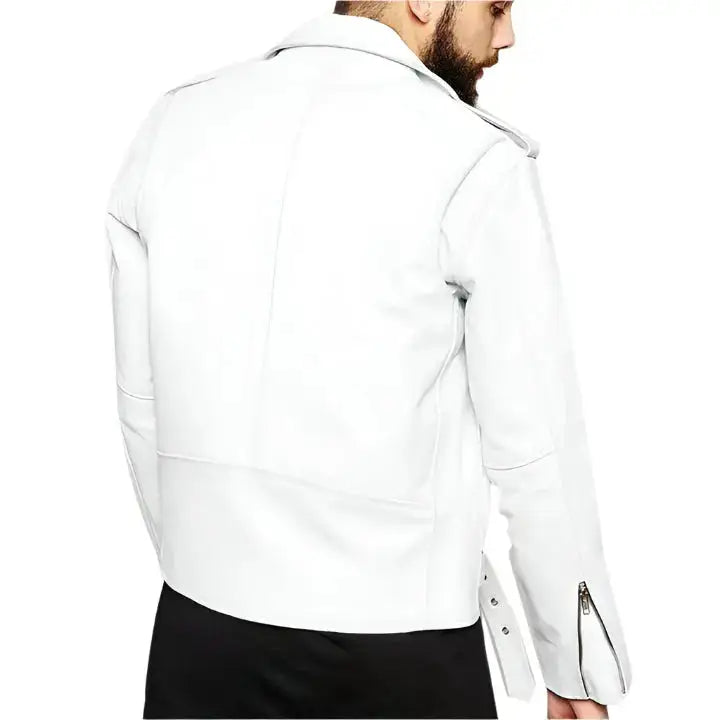 Men’s Slim Fit Leather Biker Jacket-2