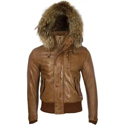 Men’s Nappa Leather Bomber Jacket-0
