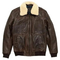 Men’s Vintage A2 Brown Leather Shearling Bomber Jacket-0