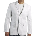Men's White Leather Celebrity-Style Blazer-0