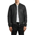 Men’s Wilt Black Leather Bomber Jacket-0