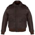 Men’s Wing Collar Leather Bomber Jacket-0