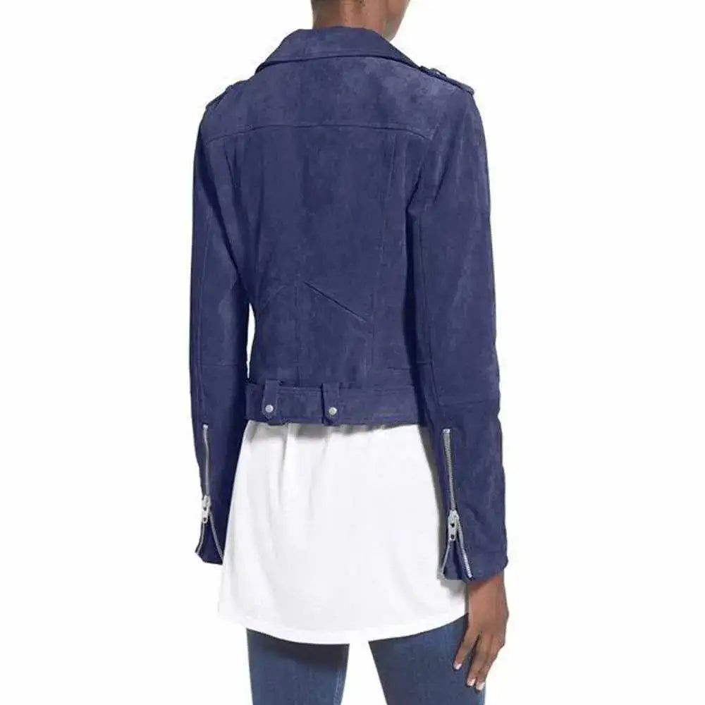 Women’s Nubuck Leather Biker Jacket-1
