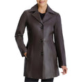 Women’s Petite Leather Button-Down Coat-0