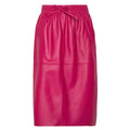 Women’s Pink Midi Leather Skirt-0