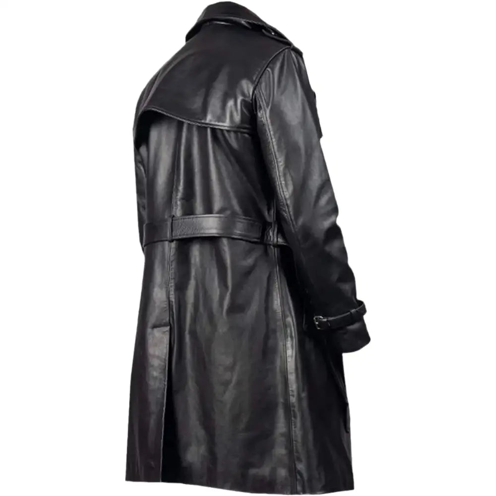 Premium Mens Cow Leather Trench Coat-1