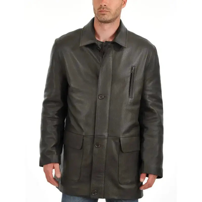 Men’s Premium Leather Car Coat-0
