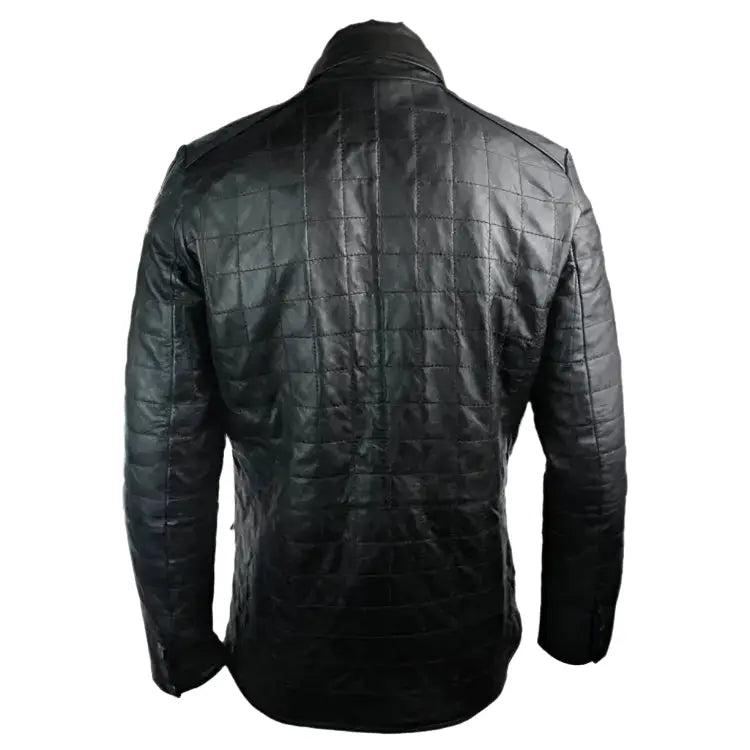 Mens Quilted Leather Celebrity Blazer-1