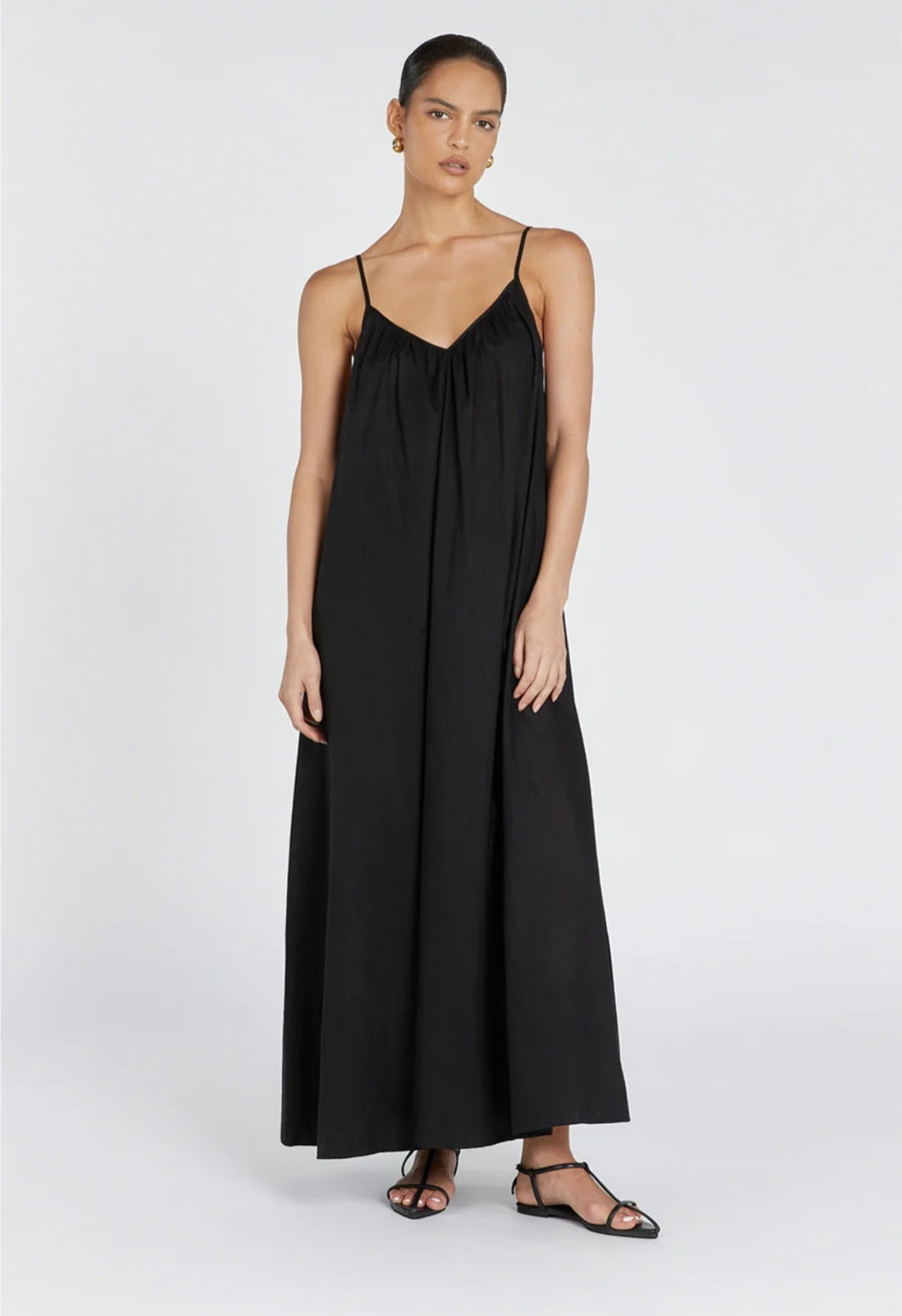 Black Cotton MaxiDress-0