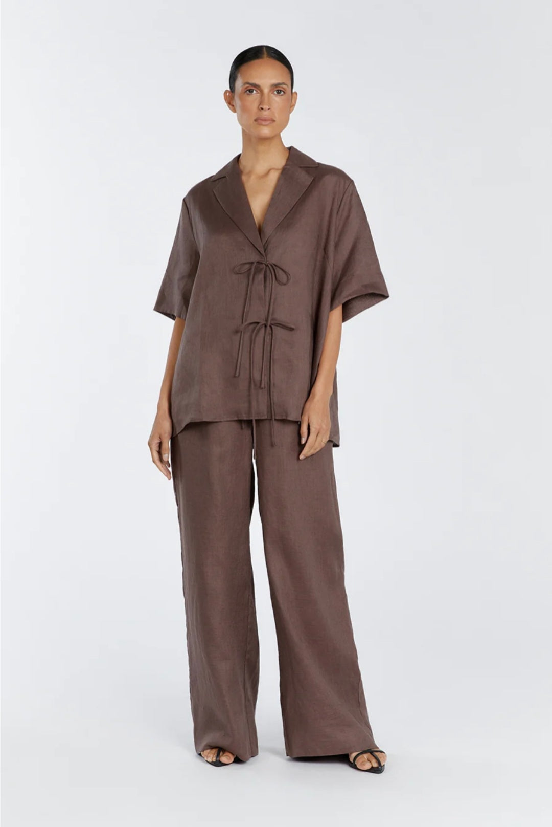 Brown Linen Co ord set-1