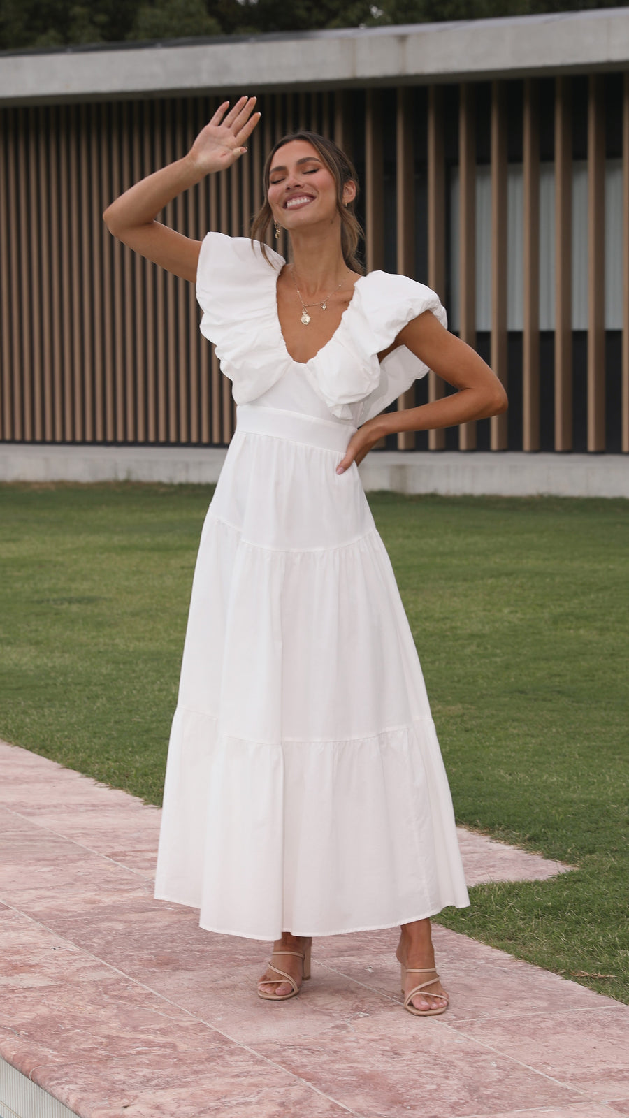 White Cotton Maxi Dress-1