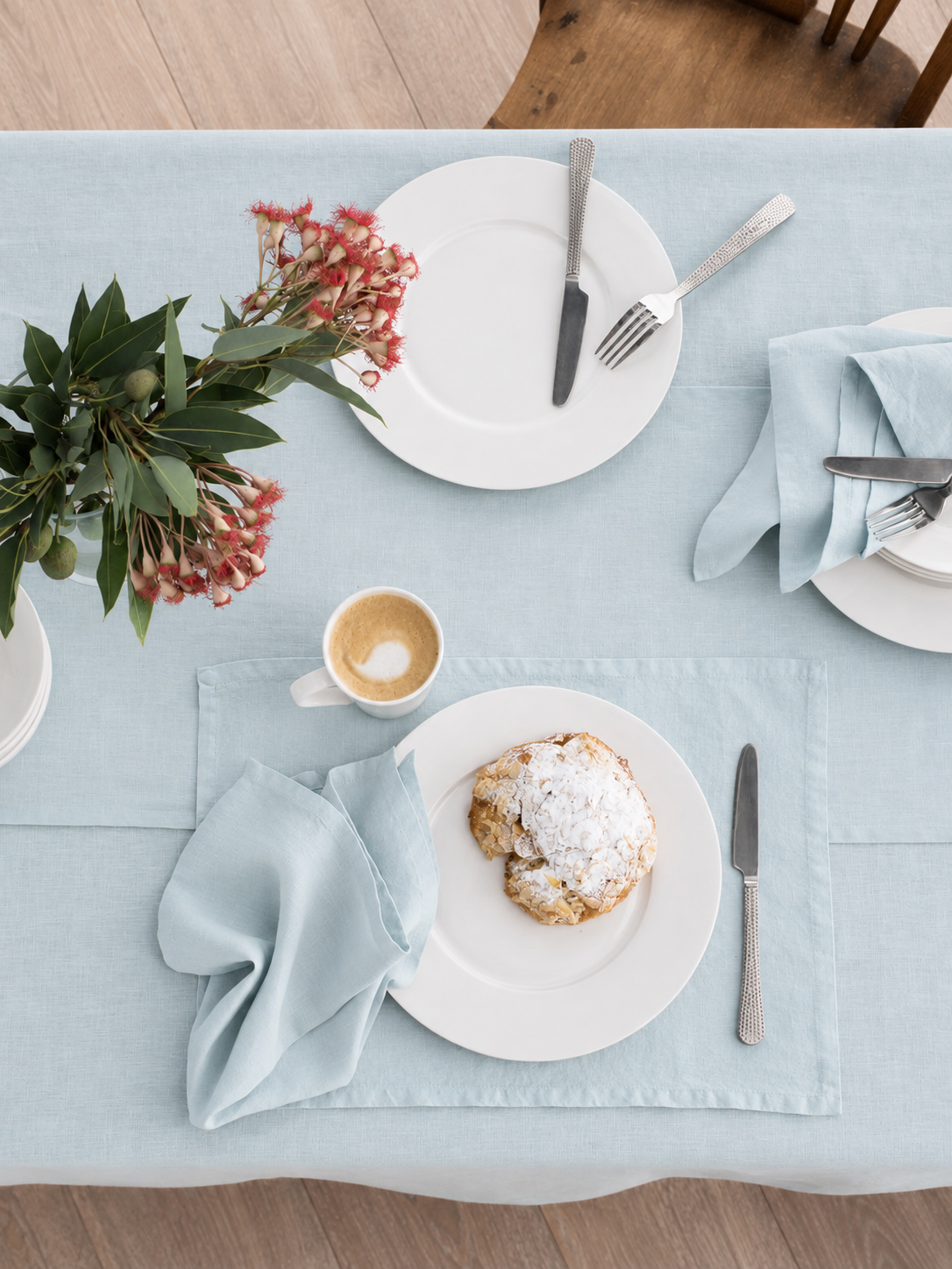 Powder Blue Linen Table Placemat Set-1
