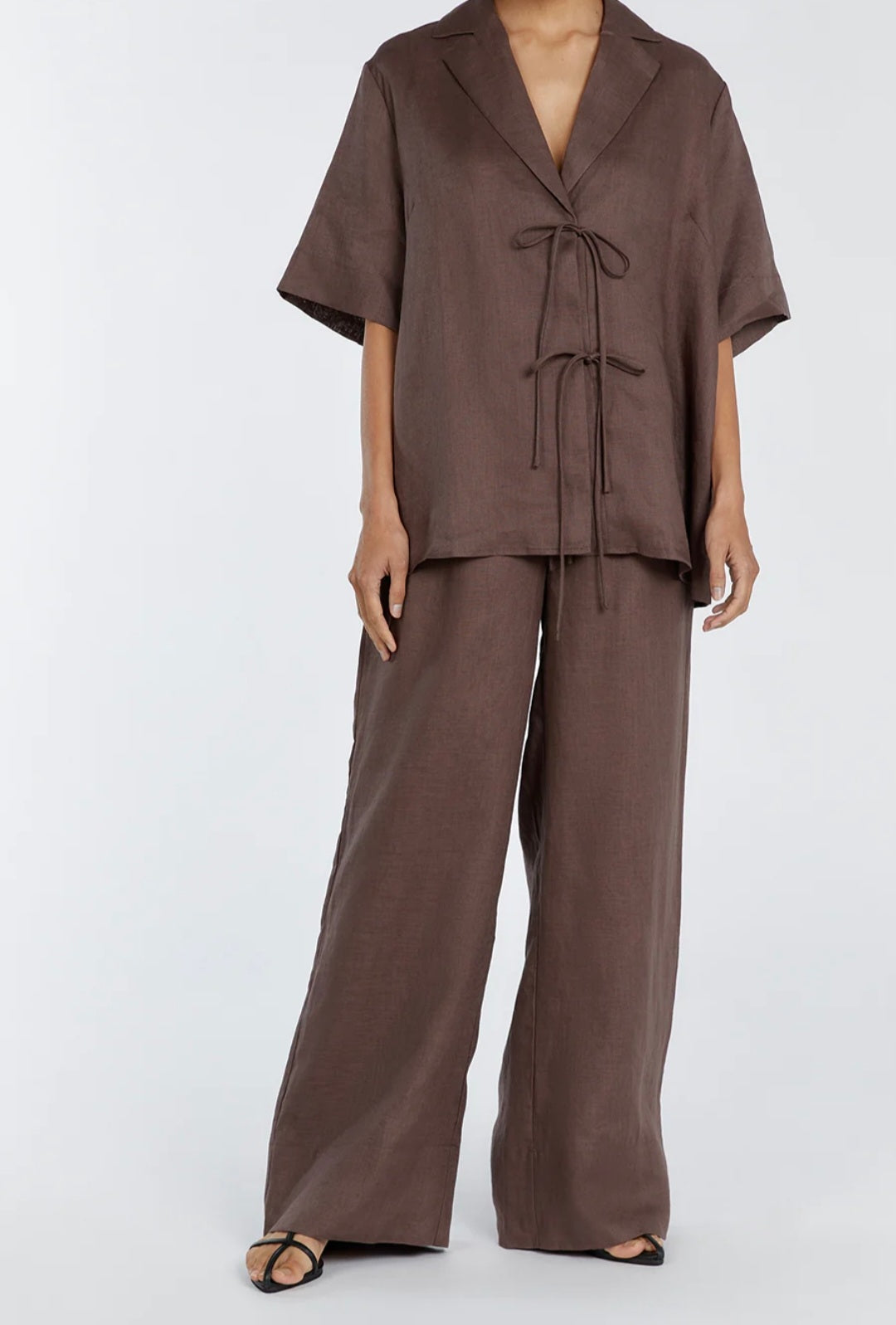 Brown Linen Co ord set-2