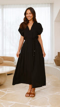 Black Maxi Dress with Pintux-0