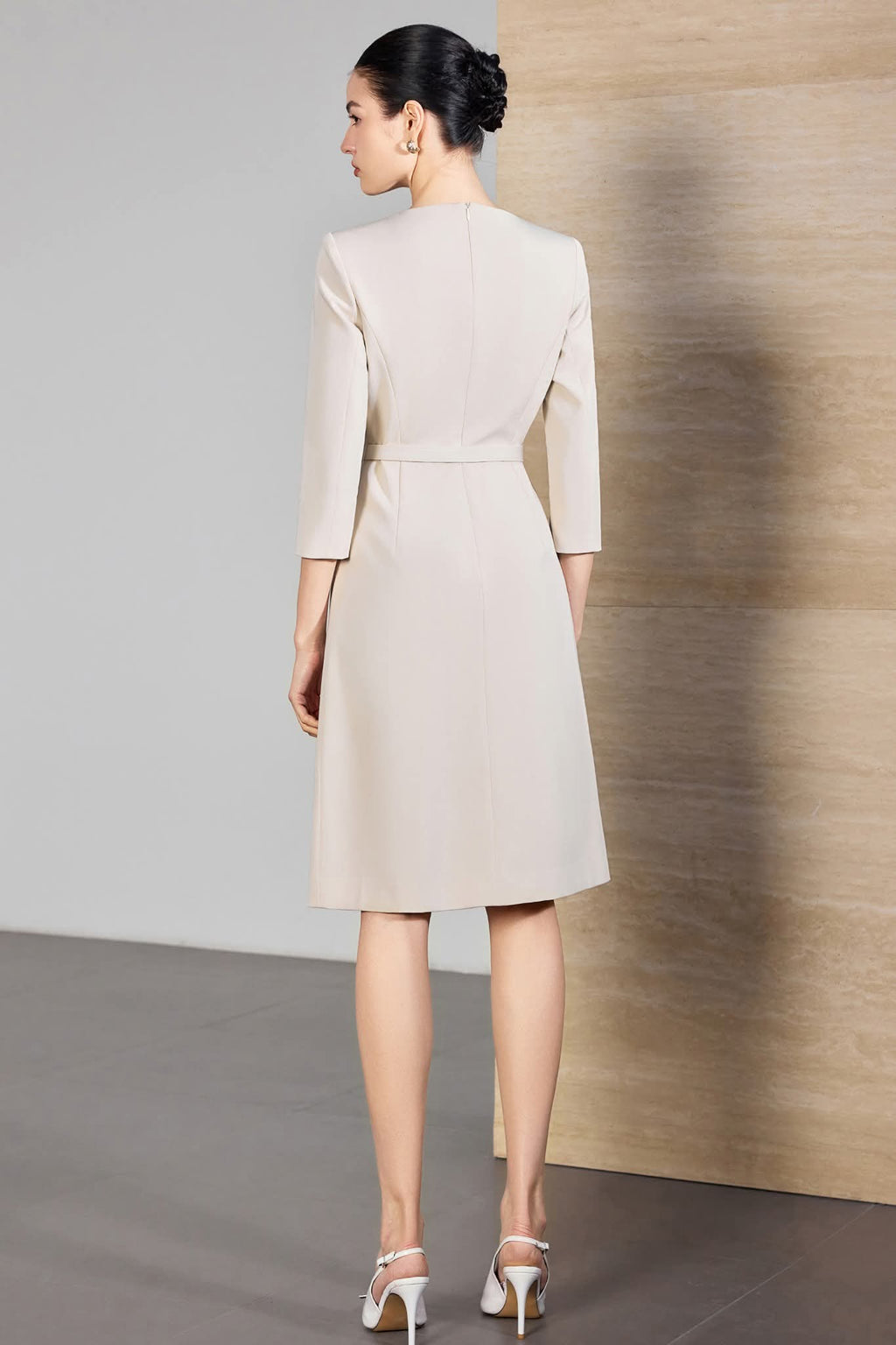 The Ivory Poise Midi Dress-3