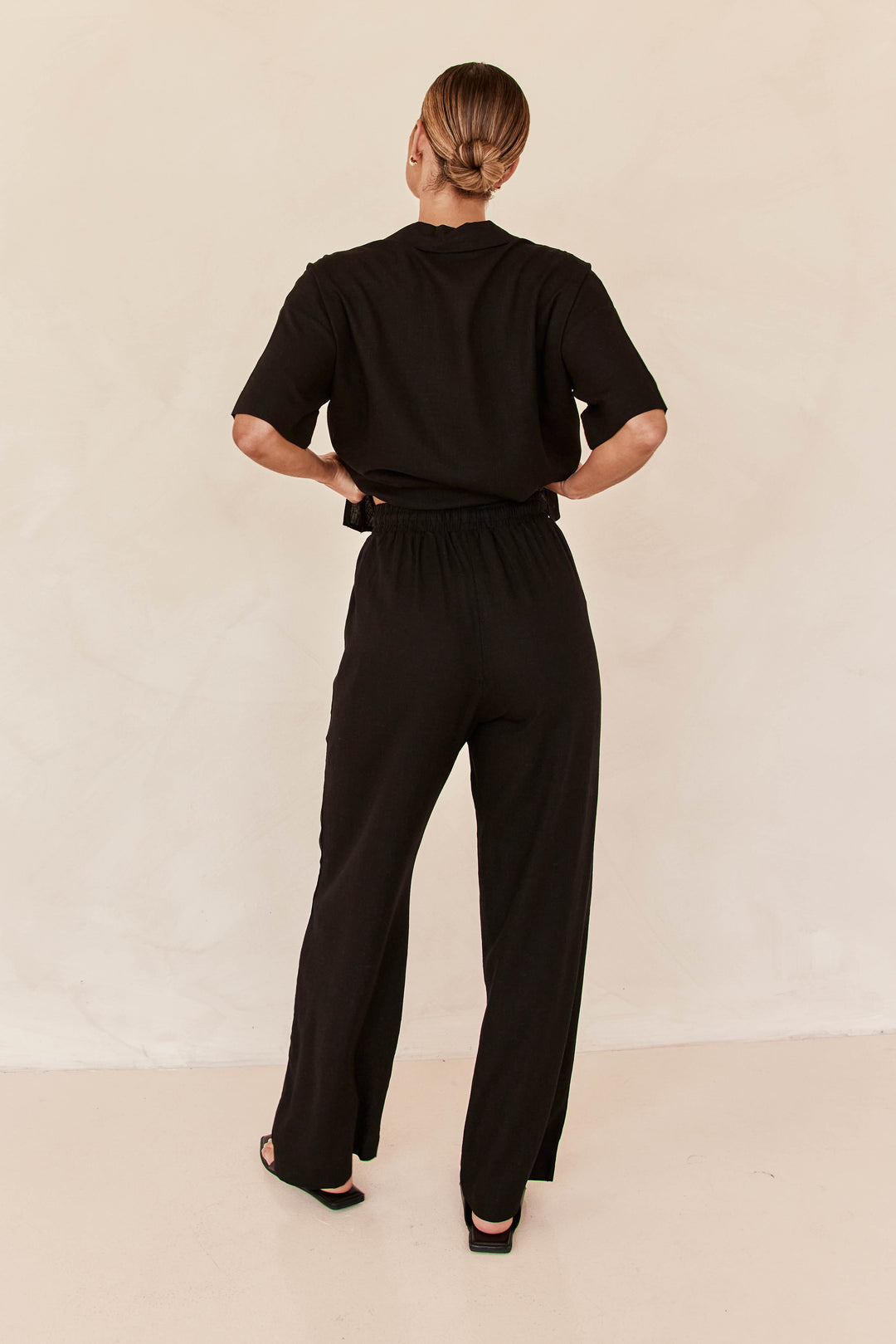 Black Linen Co ord set-4