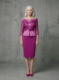 Delicate-weave mother of the bride skirt suit-0